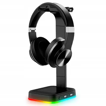 DXS HS1 stojak na słuchawki nauszne RGB led 2 USB