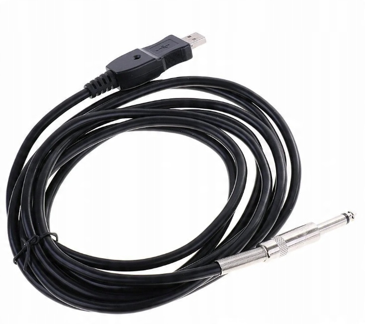 KABEL PRZEWÓD USB DO GITARY JACK 6,3 INTERFEJS USB 2.0 3M PRZEWÓD GRUBY - obrazek 5