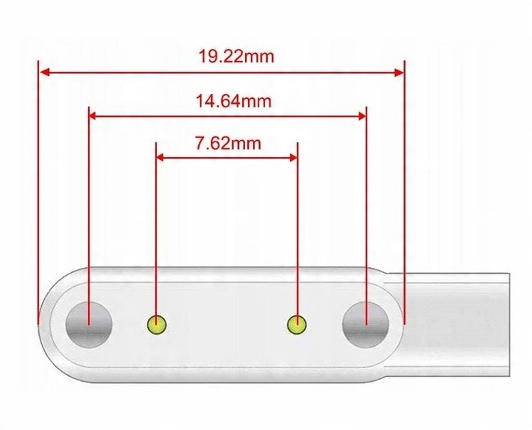 ŁADOWARKA KABEL USB DO SMARTWATCHA GARETT KIDS DT KW K22 7,62MM 2 PIN BIAŁY - obrazek 3