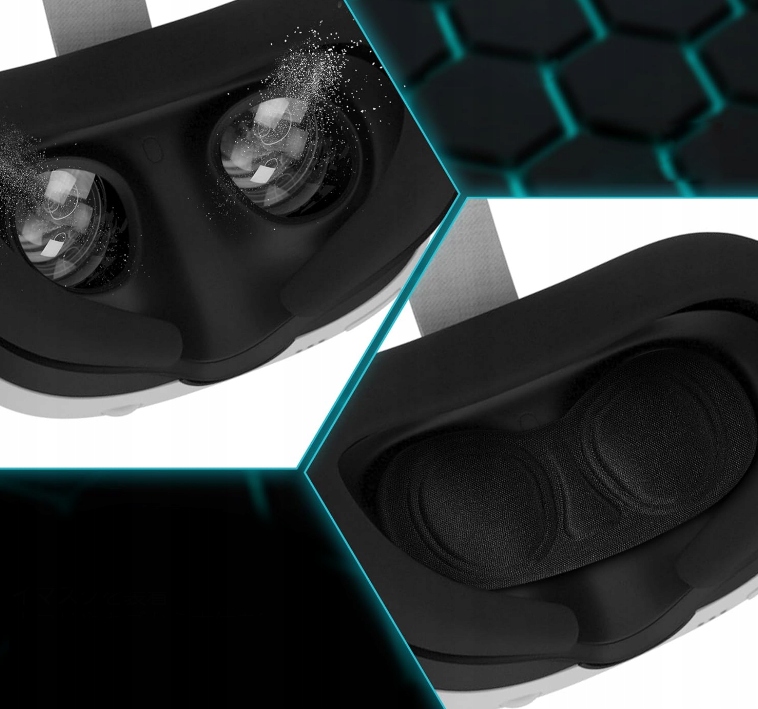 ZESTAW 7w1 SILIKONOWA OCHRONA ETUI DO OCULUS META QUEST 3 VR OSŁONA BIAŁA - obrazek 6