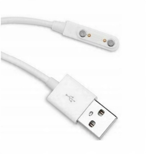 ŁADOWARKA KABEL USB DO SMARTWATCHA GARETT KIDS DT KW K22 7,62MM 2 PIN BIAŁY - obrazek 7