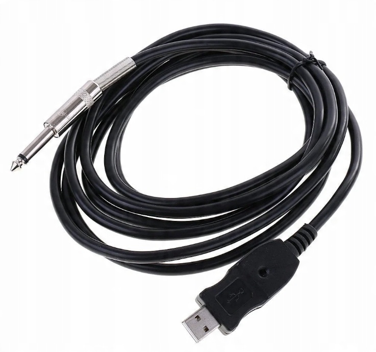 KABEL PRZEWÓD USB DO GITARY JACK 6,3 INTERFEJS USB 2.0 3M PRZEWÓD GRUBY - obrazek 6