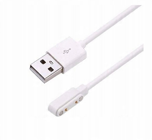 ŁADOWARKA KABEL USB DO SMARTWATCHA GARETT KIDS DT KW K22 7,62MM 2 PIN BIAŁY - obrazek 2
