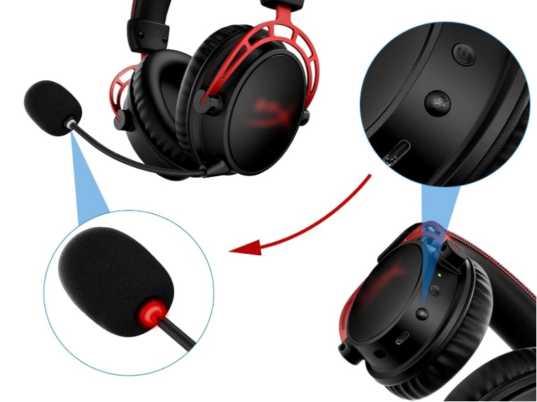DOCZEPIANY MIKROFON DO SŁUCHAWEK HyperX Alpha Wireless + WSPARCIE LED HQ - obrazek 3