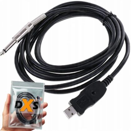 KABEL PRZEWÓD USB DO GITARY JACK 6,3 INTERFEJS USB 2.0 3M PRZEWÓD GRUBY