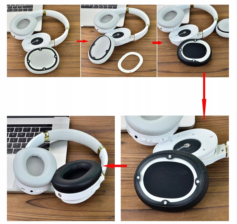 NAUSZNIKI DXS GĄBKI PADY DO EDIFIER W830BT W860NB WYMIENNE JAKOŚĆ HQ + - obrazek 6