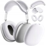 Zestaw 3W1 do AirPods Max silikonowa ochrona etui nauszniki pokrowiec biały