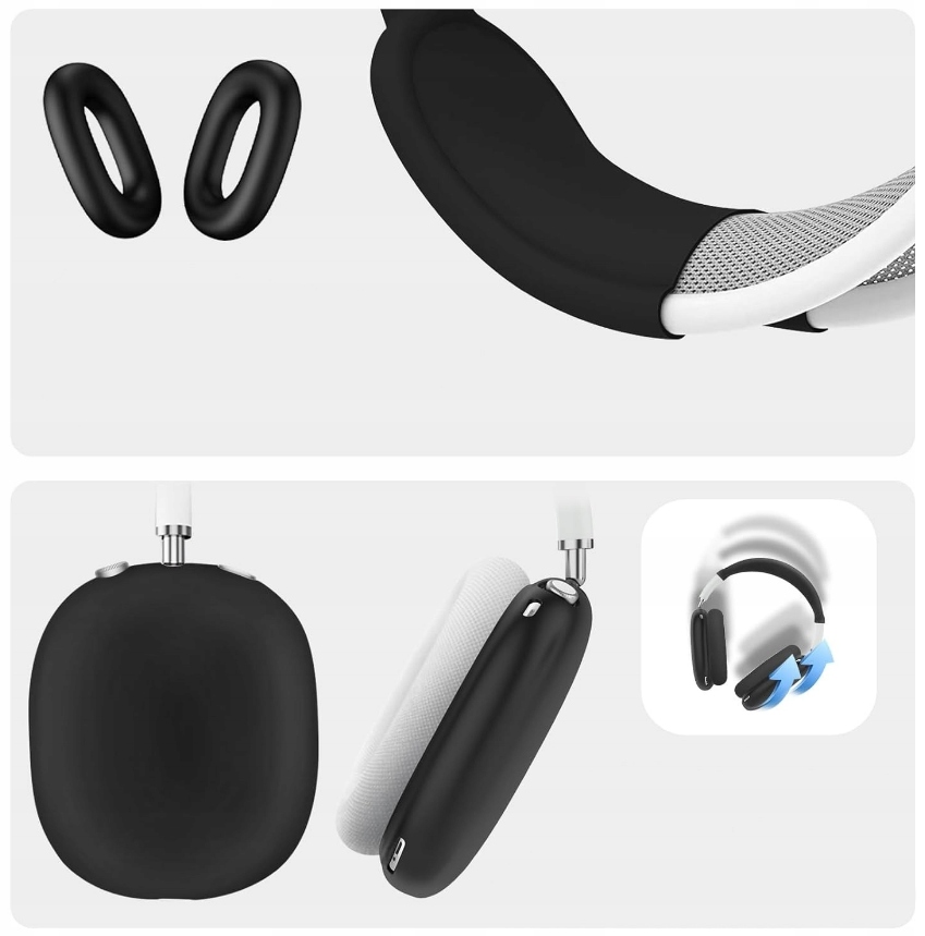 ZESTAW 3W1 DO AIRPODS MAX SILIKONOWA OCHRONA ETUI NAUSZNIKI GĄBKI POKROWIEC - obrazek 3