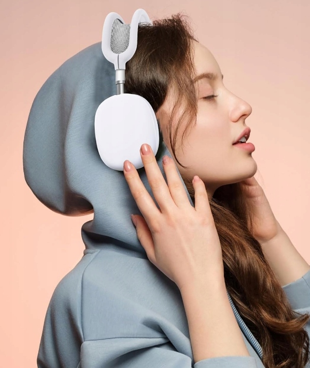 ZESTAW 3W1 DO AIRPODS MAX SILIKONOWA OCHRONA ETUI NAUSZNIKI POKROWIEC BIAŁY - obrazek 5