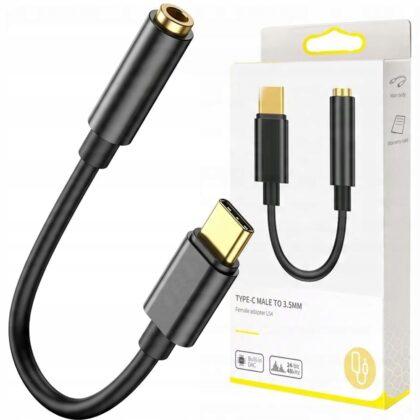ADAPTER PRZEJŚCIÓWKA AUDIO 3.5MM NA USB-C DAC DO SŁUCHAWEK TELEFONU IPHONE