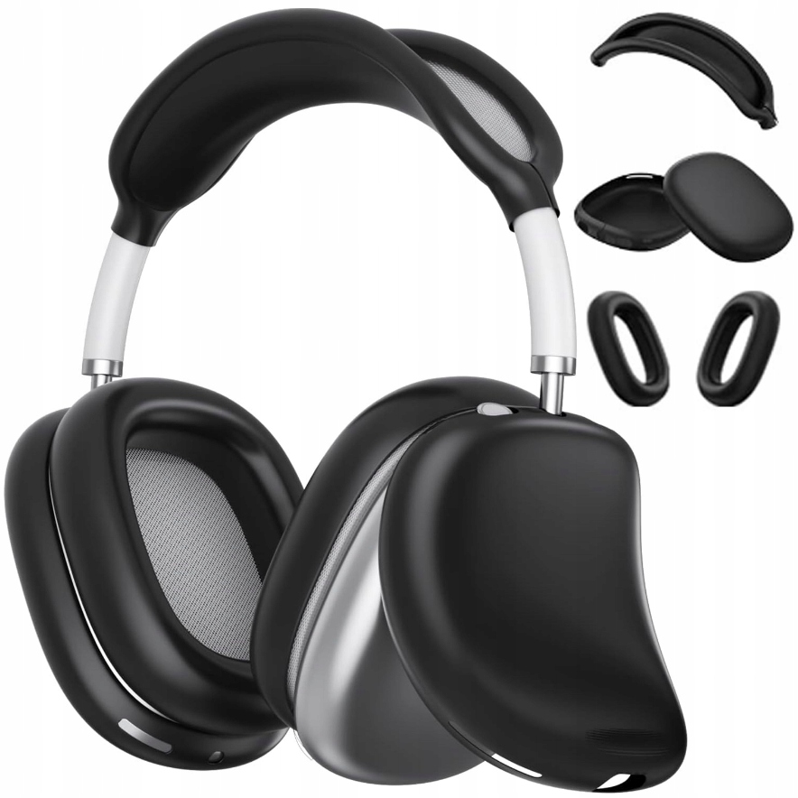ZESTAW 3W1 DO AIRPODS MAX SILIKONOWA OCHRONA ETUI NAUSZNIKI GĄBKI POKROWIEC