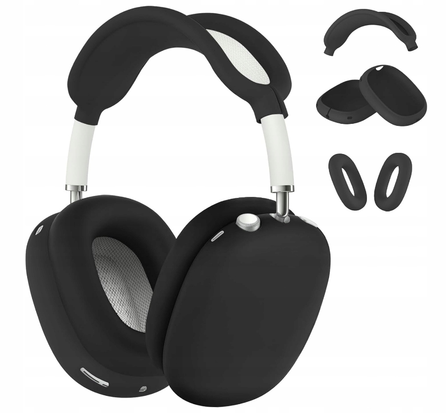 ZESTAW 3W1 DO AIRPODS MAX SILIKONOWA OCHRONA ETUI NAUSZNIKI GĄBKI POKROWIEC - obrazek 4